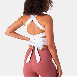 NWT - Never Worn - Cropped Cross-Back Top in Bright White - Brand New!